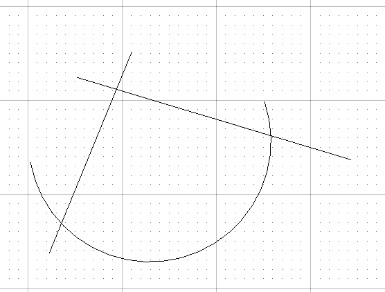 Graph of a parabola and a straight line intersecting on a cartesian plane, showcasing GenerativeComponents.