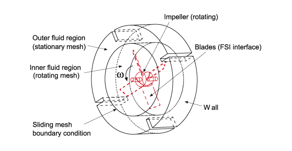 Schematic diagram of the impeller driven flow problem