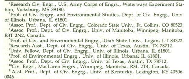 Screenshot of a list of job titles and affiliations for individuals in engineering, showcasing diverse universities in the U.S. and Canada, including Univ. of Illinois, Univ. of Texas, and Univ. of Manitoba, among others.