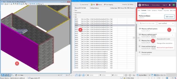NBS Chorus Integration with OpenBuildings Designer and Associate with Model