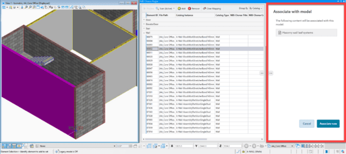NBS Chorus Integration with OpenBuildings Designer and confirm the association
