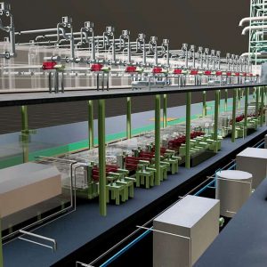 Baosteel Engineering & Technology Group Digital rendering of an industrial facility with pipelines, storage tanks, and machinery by AVS ENGINEERS; a "B Winner 2025" badge is visible in the lower left corner.