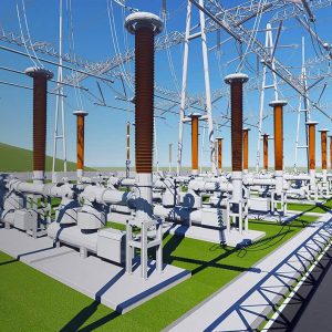 A modern electrical substation with high-voltage equipment and overhead wires, featuring a "Winner 2025" badge in the foreground, highlights grid innovation from the Guangxi Electric Power Design Institute of China Energy Engineering.