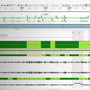 Screenshot of audio editing software with multiple tracks, waveforms, and automation curves; a “Winner 2025” badge referencing PT Waskita Karya (Persero Tbk) as a YII Winner appears on the left side.