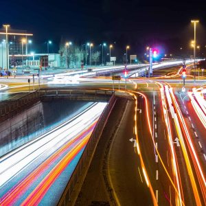 long exposure road at night