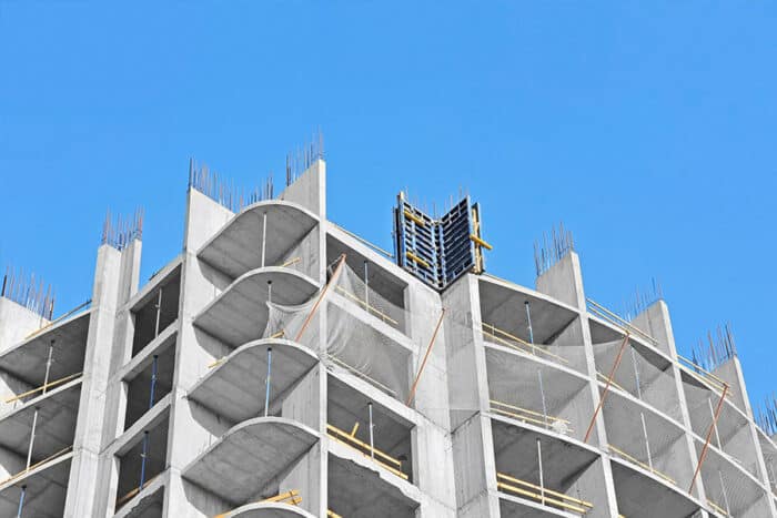 Concrete building under construction