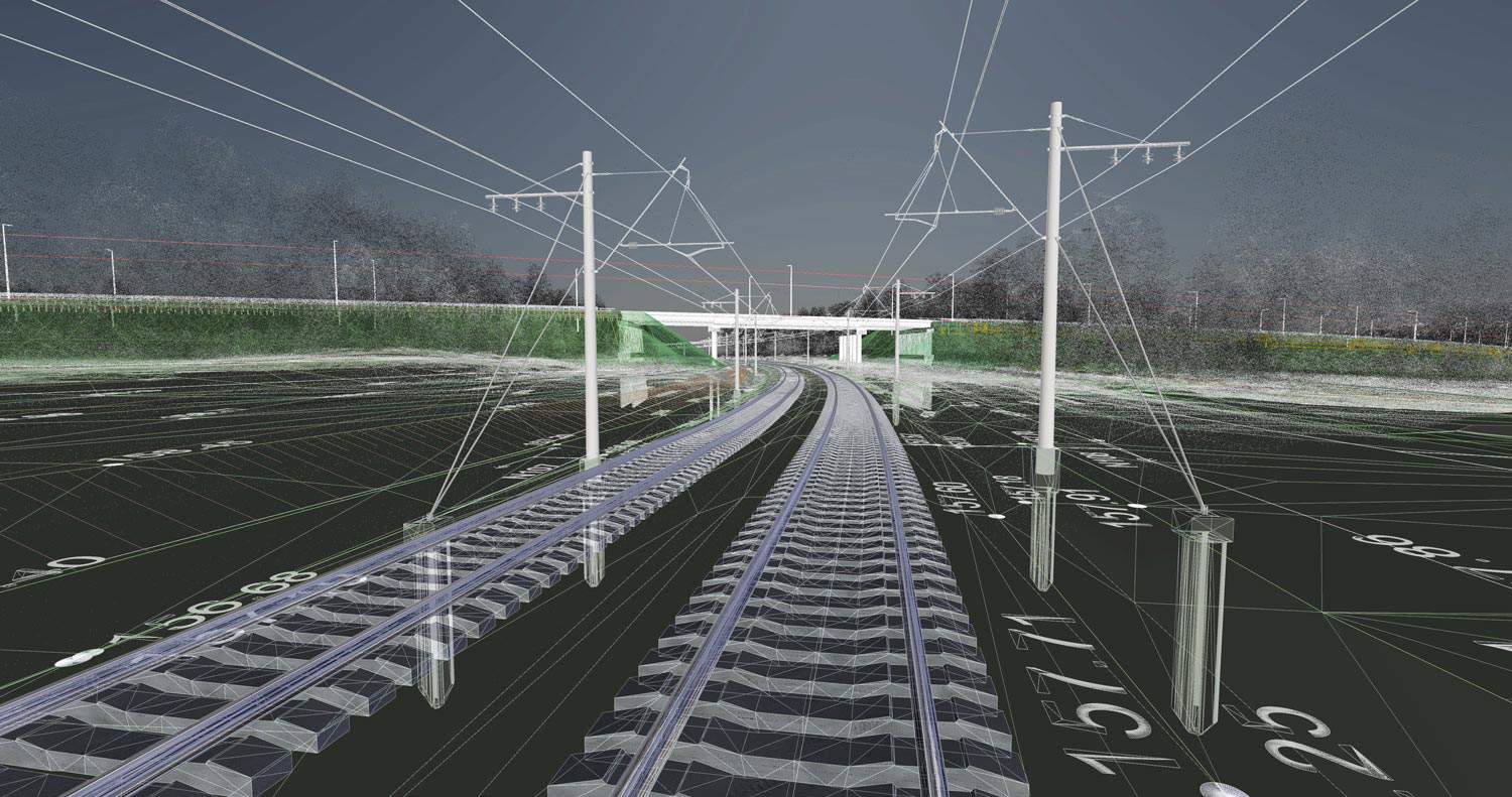 computer software rendering of rail
