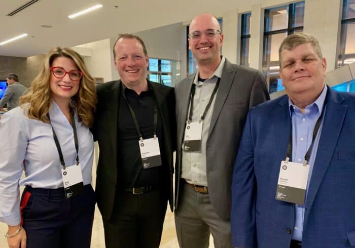 David Settlemyer, Ron Breukelaar, Francois Valois, and Amy Heffner (from right to left) were part of the Bentley team that developed OpenSite+.