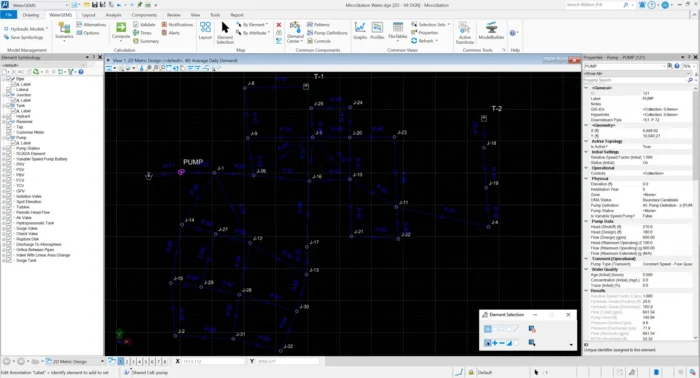 screenshot of micorstation software