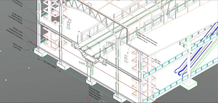 3D CAD models of a station section in MicroStation