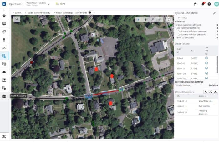 Screenshot of a suburban neighborhood within the context of software program