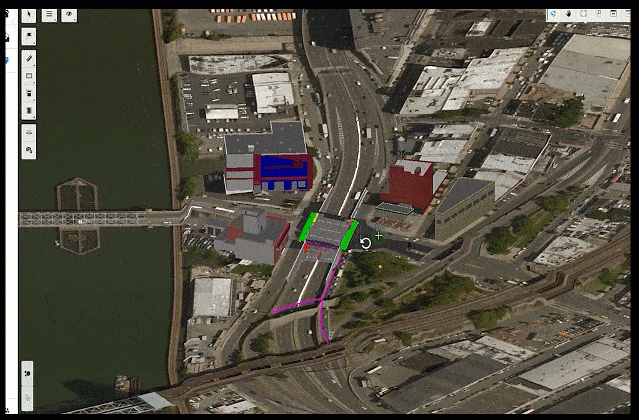 stages for the East 138th street digital bridge design rendering|aerial view of digital bridge design rendering