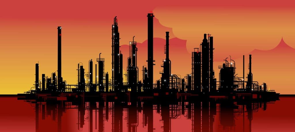 Illustration of oil refinery