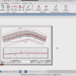 A computer screen displays a design in progress within OpenRoads Designer, showcasing a toolbar at the top and various technical diagrams below, emphasizing infrastructure design for state and local authorities.