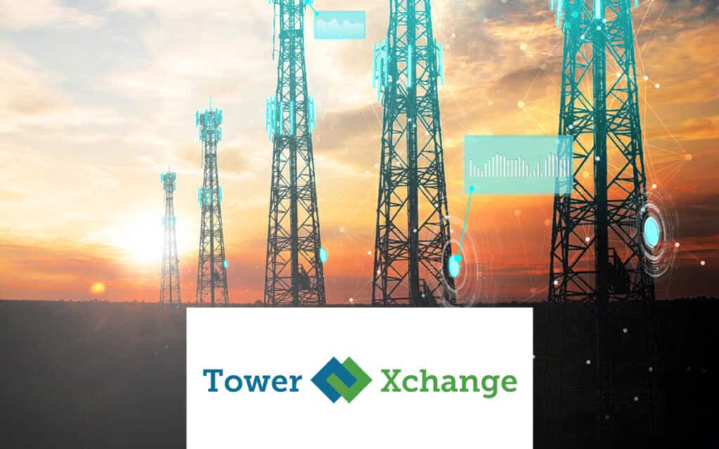 Image of Telecommunications tower against a vivid sunset