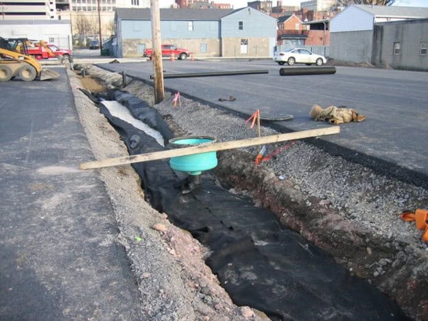 Westmoreland County, Pa. parking area under construction