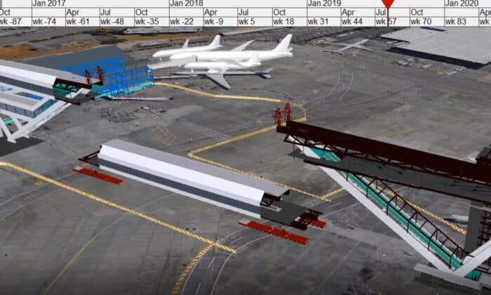 Image of animated construction sequence in SYNCHRO 4D