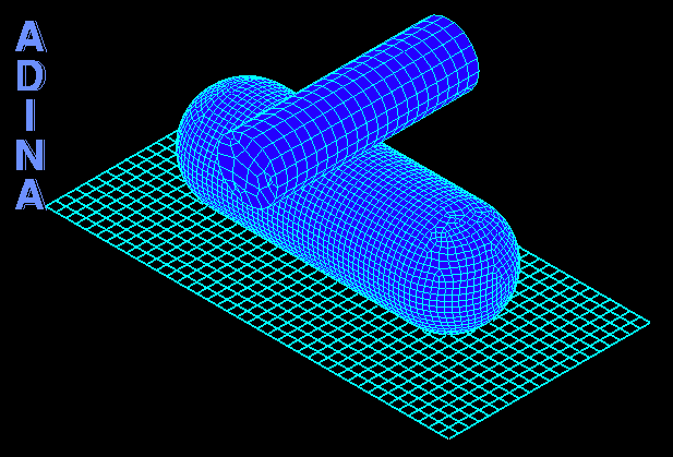 Simulation of a fluid-filled rubber capsule compressed by a cylindrical rod
