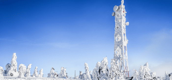 Tower covered in Snow