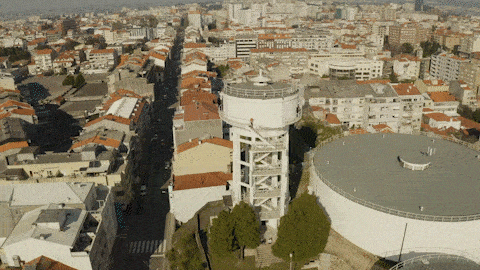 Animation of digital overlay of a water tower