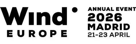Wind Europe logo featuring 'Annual Event 2026 Madrid 21–23 April' text